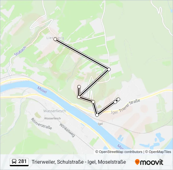 281 Bus Line Map