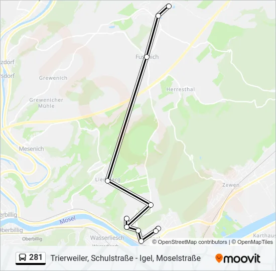 281 Bus Line Map