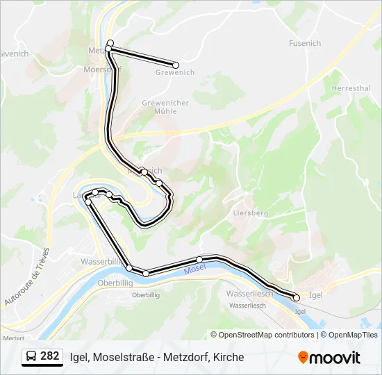 282 Bus Line Map