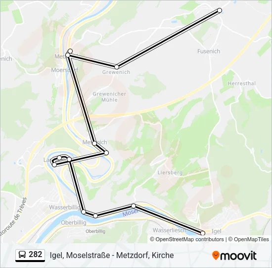 282 Bus Line Map
