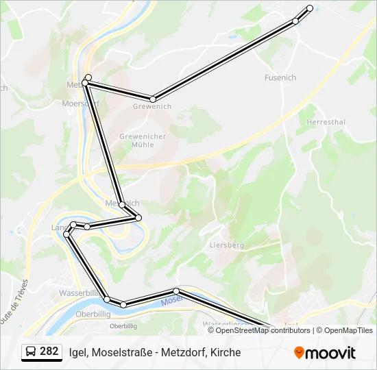 282 Bus Line Map