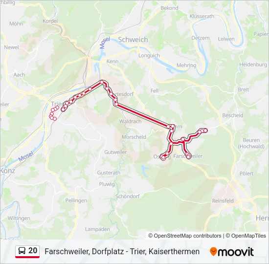 20 Bus Line Map