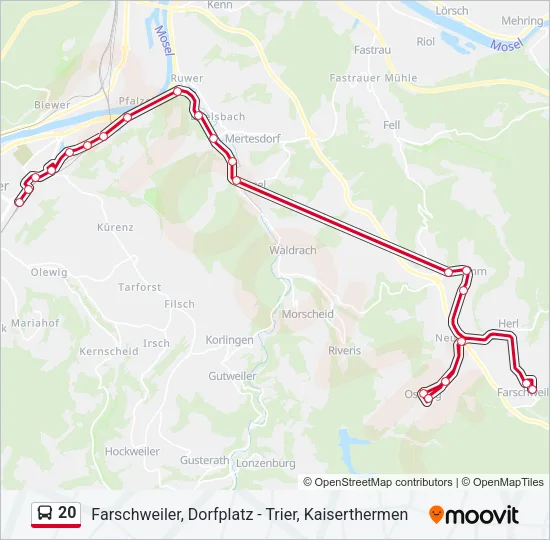 20 Bus Line Map