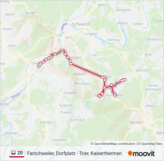 20 Bus Line Map