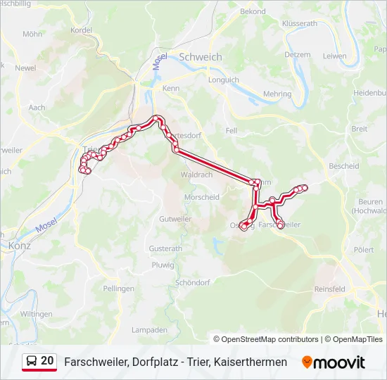 20 Bus Line Map