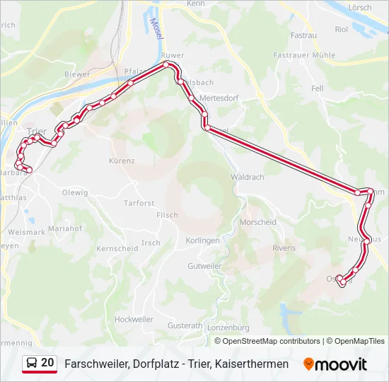 20 Bus Line Map