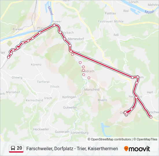 20 Bus Line Map