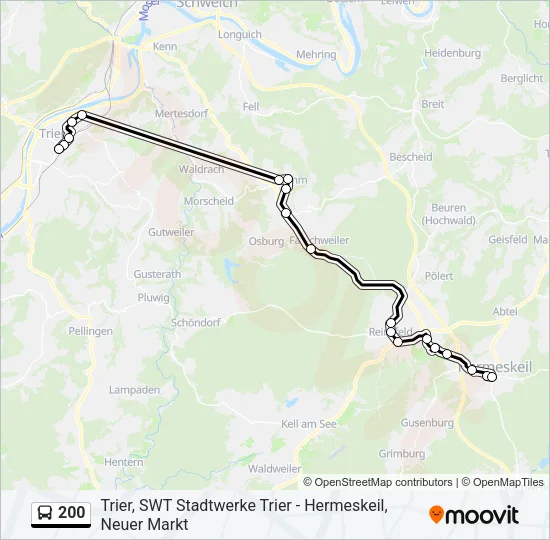 200 Bus Line Map