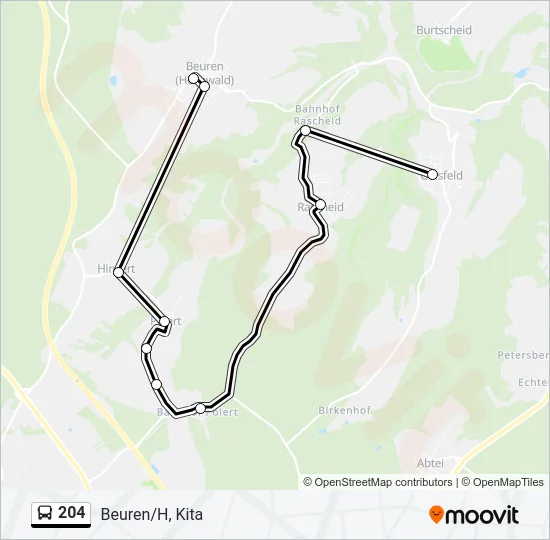 204 Bus Line Map