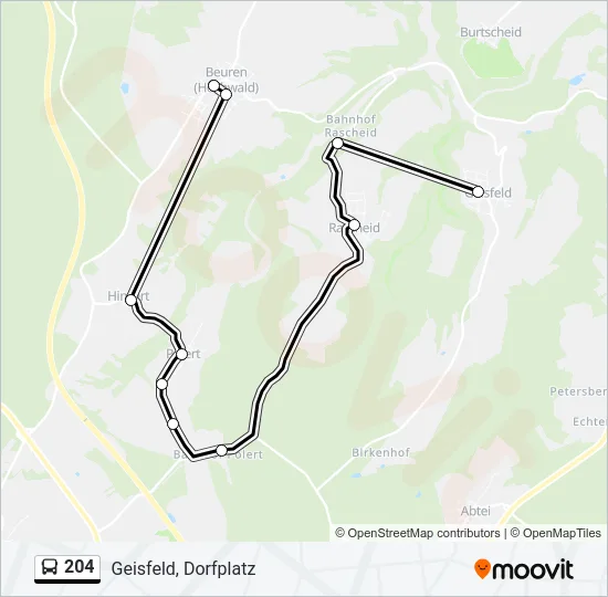 204 Bus Line Map