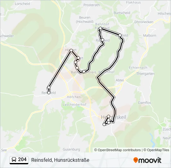 204 Bus Line Map