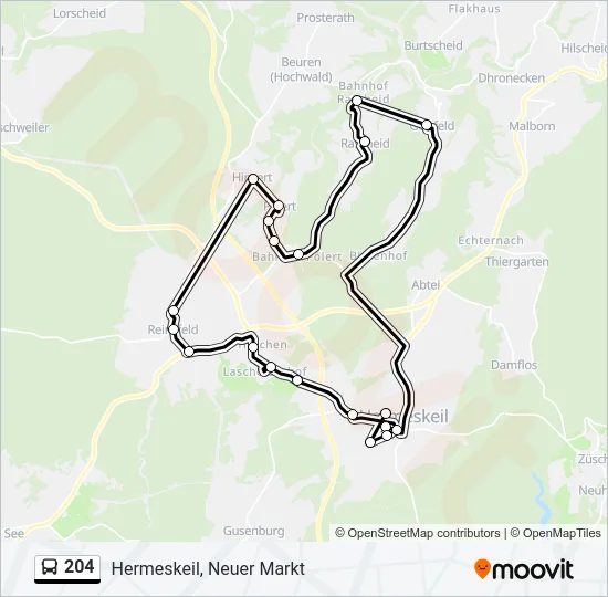 204 Bus Line Map