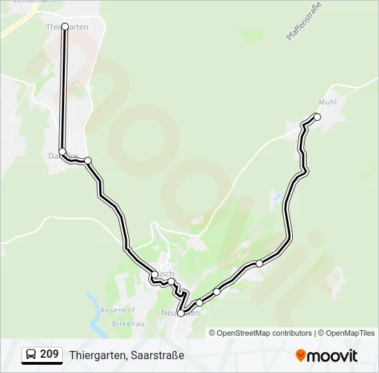209 Bus Line Map