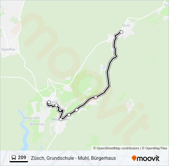 Bus 209: карта маршрута