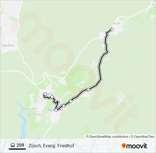 209 Bus Line Map