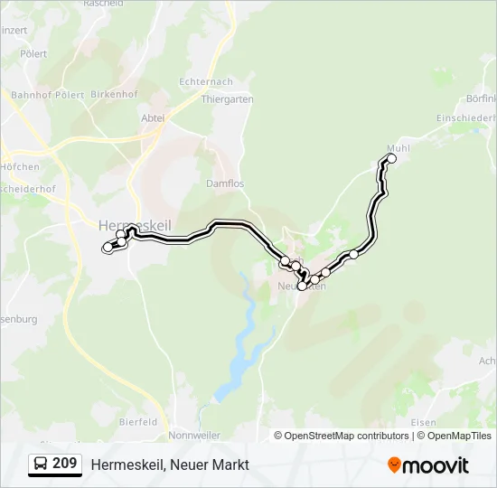 209 Bus Line Map