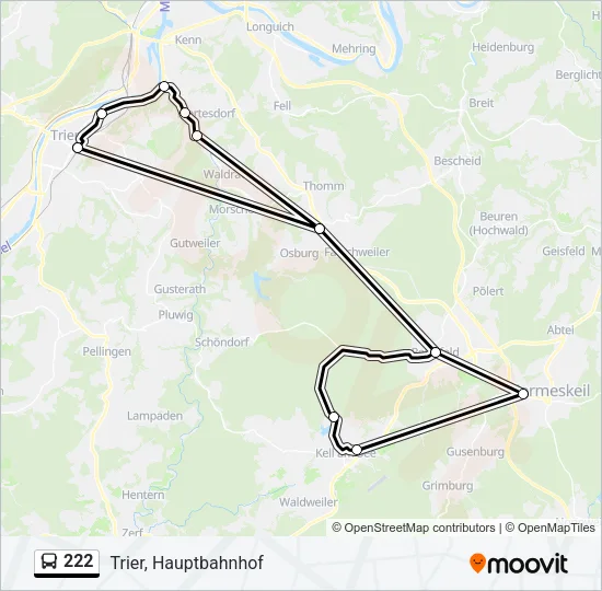 222 Bus Line Map