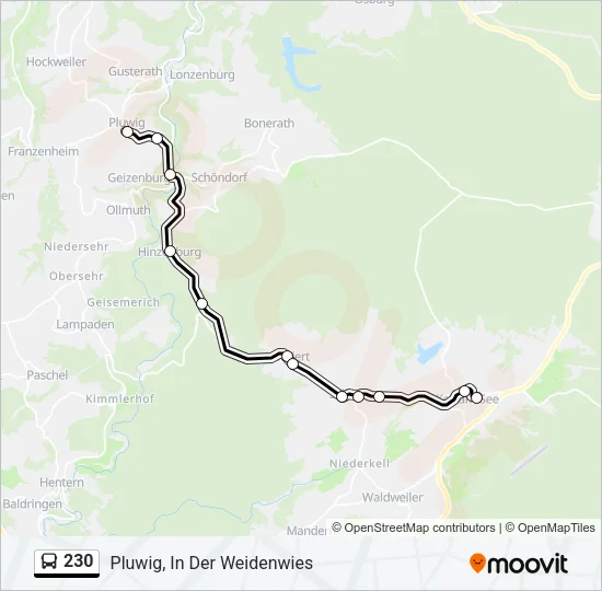 230 Bus Line Map