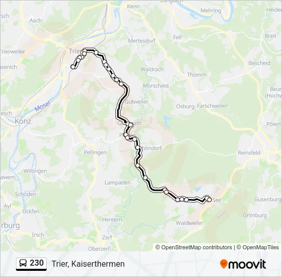 230 Bus Line Map