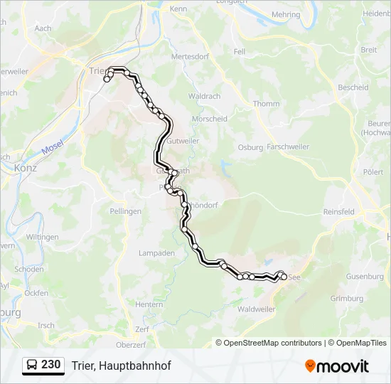 230 Bus Line Map