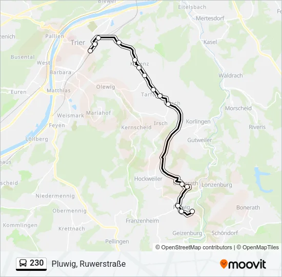 230 Bus Line Map
