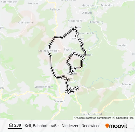 Автобус 238: карта маршрута