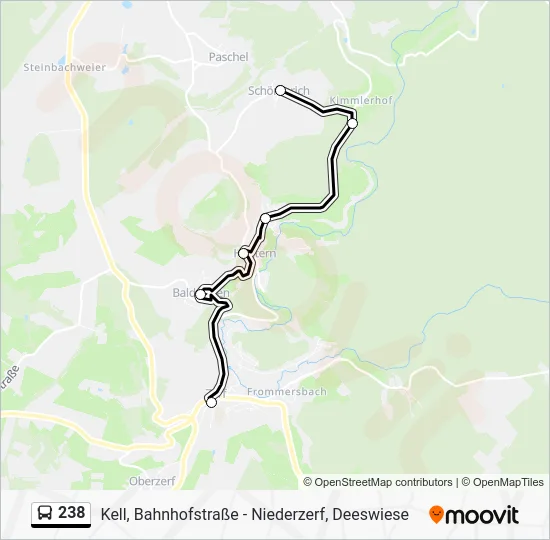 Автобус 238: карта маршрута
