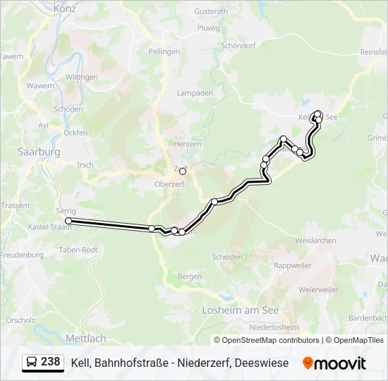 238 Bus Line Map