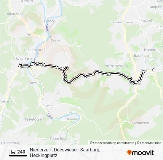 Автобус 240: карта маршрута