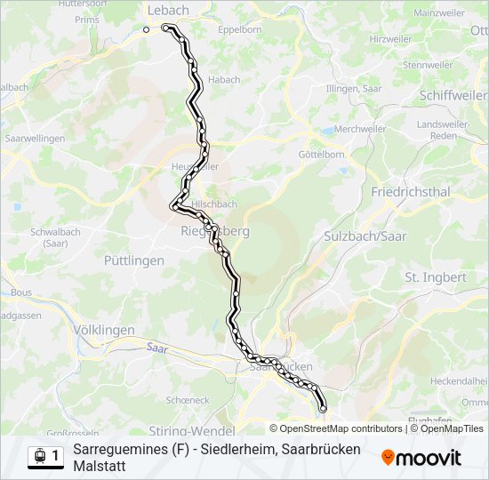 1 Light Rail Line Map