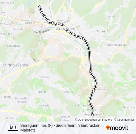 1 Light Rail Line Map