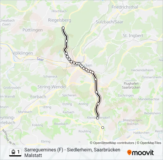 1 Light Rail Line Map