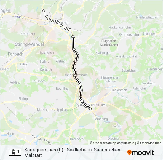 1 Light Rail Line Map