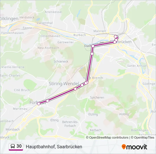 30 Bus Line Map