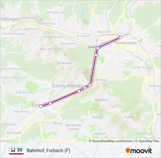 30 Bus Line Map