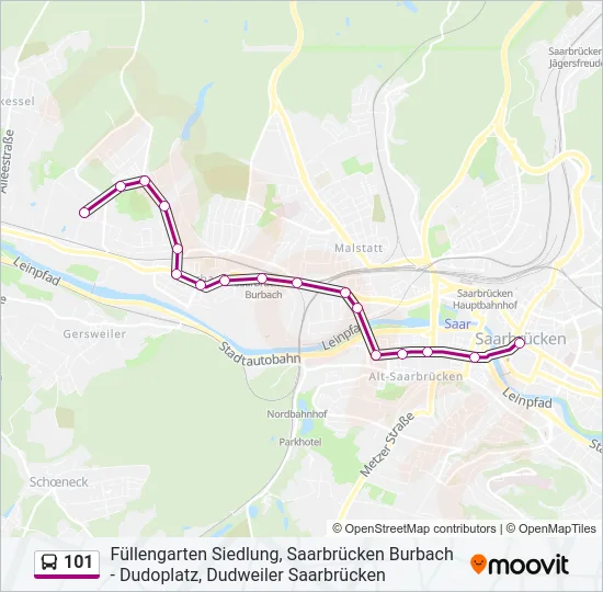 101 Bus Line Map