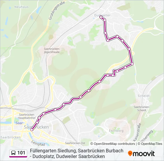 101 Bus Line Map