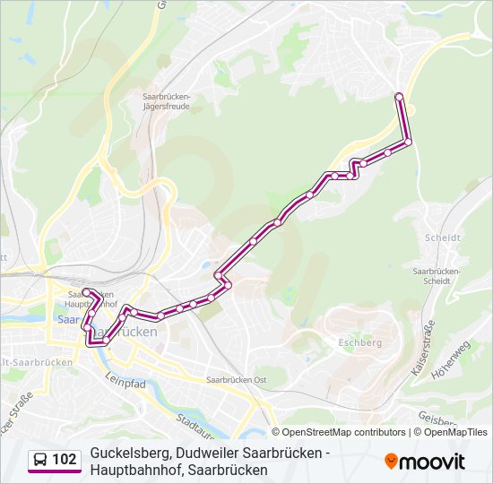 102 Bus Line Map
