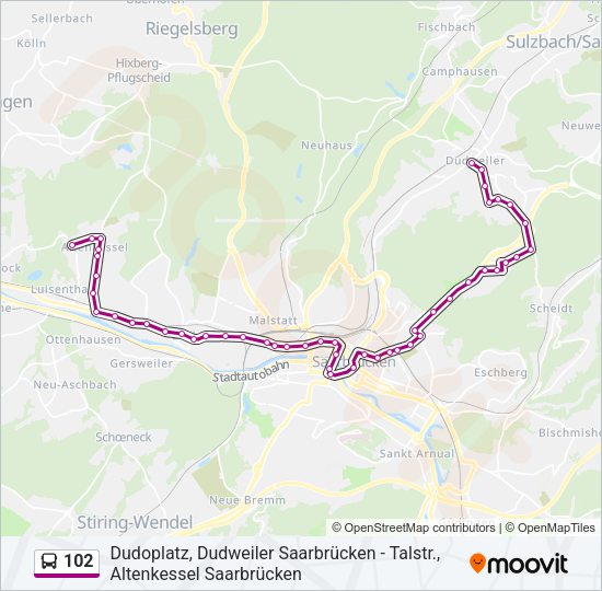 102 Bus Line Map