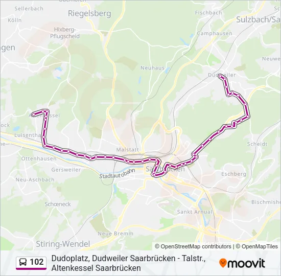 102 Bus Line Map