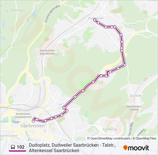 102 Bus Line Map