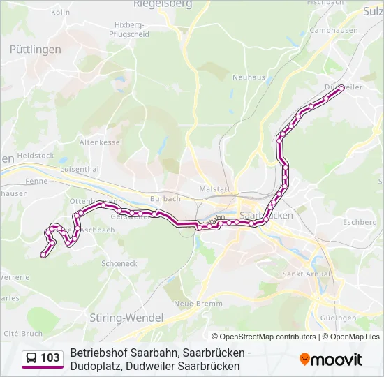 103 Bus Line Map