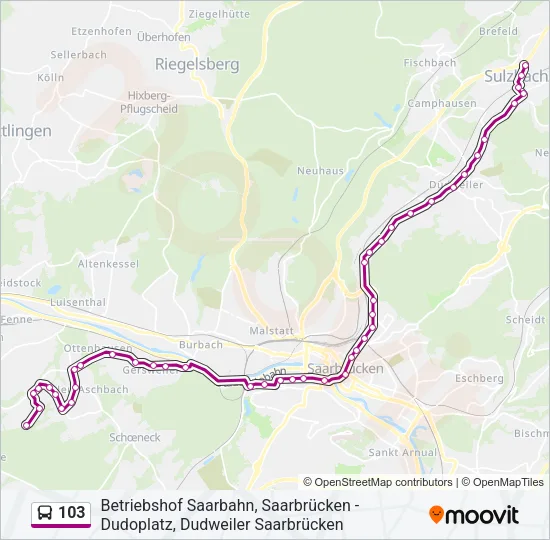 103 Bus Line Map