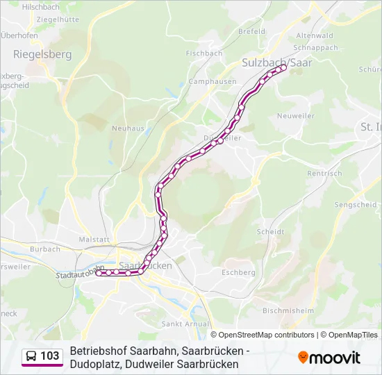 103 Bus Line Map