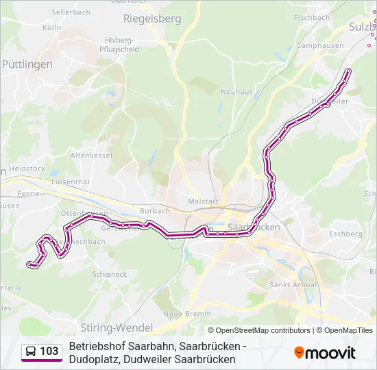 103 Bus Line Map
