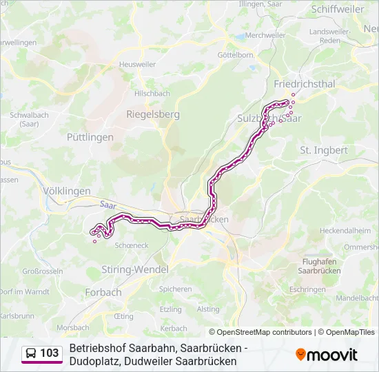 103 Bus Line Map