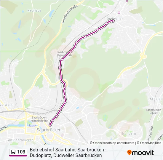 103 Bus Line Map
