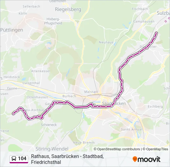 104 Bus Line Map