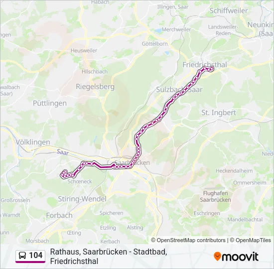 104 Bus Line Map