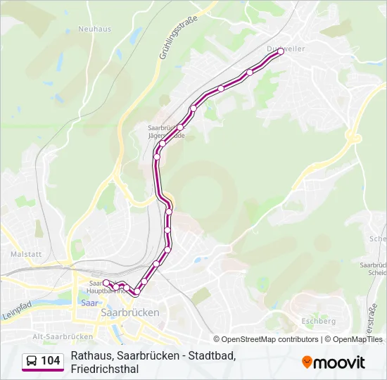 104 Bus Line Map